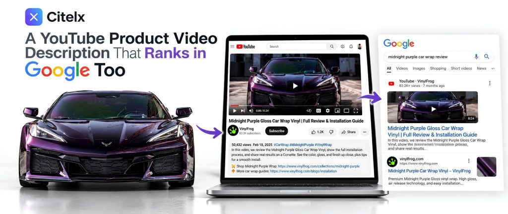 A YouTube Product Video Description That Ranks in Google Too